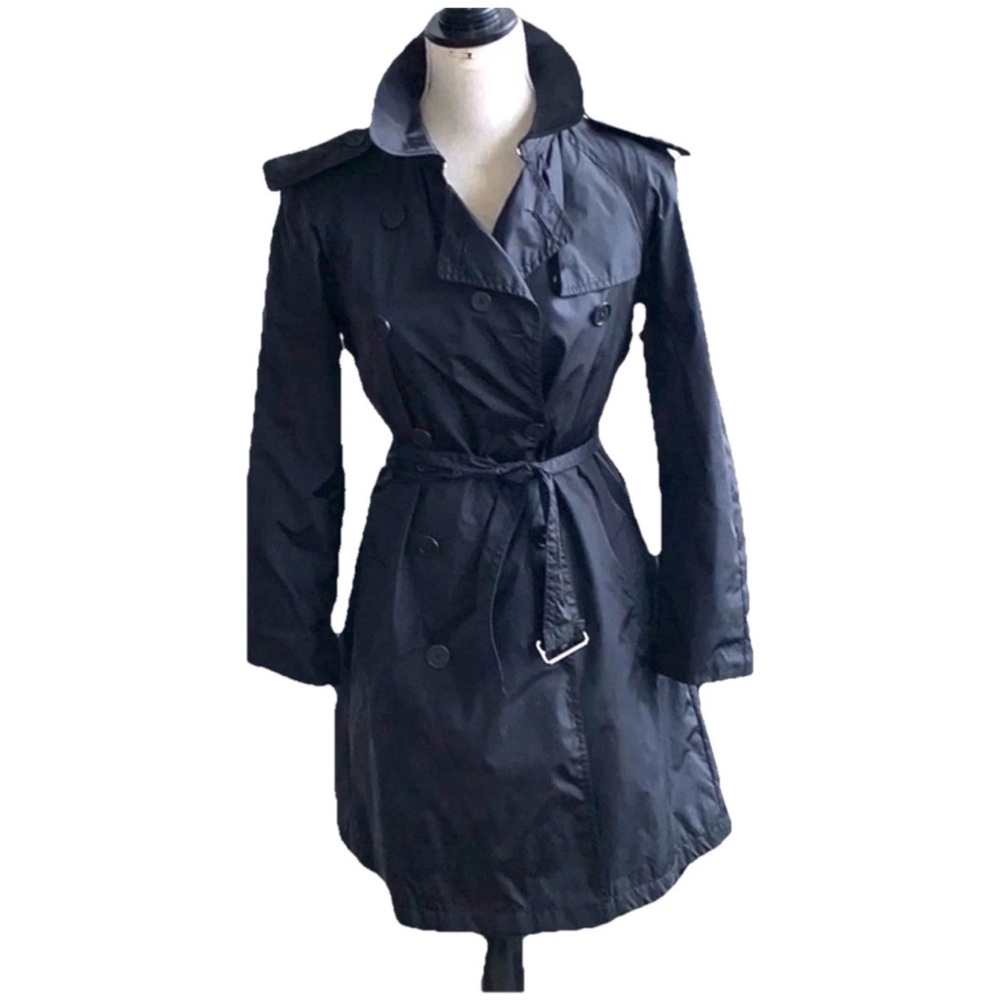 Burberry London Heritage Trench Coat | Iconic Nova Check | Black | US Size 4